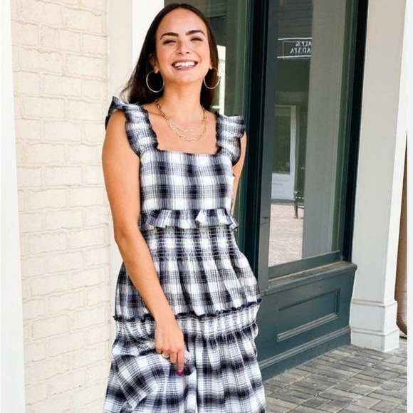 NWT BB Dakota Plaid Sleeveless Maxi Dress Size S - Picture 15 of 16